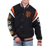 San Francisco Giants Quick Full-Snap Varsity Jacket Black