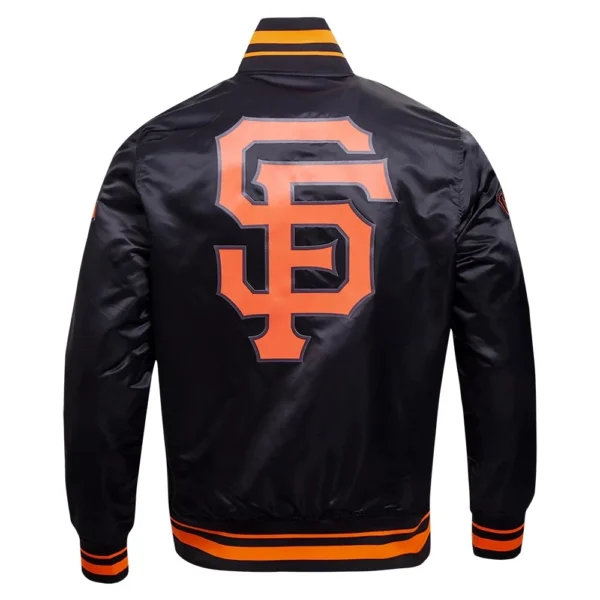 San Francisco Giants Script Tail Satin Varsity Jacket Bl