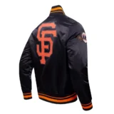 San Francisco Giants Script Tail Satin Varsity Jacket Bla