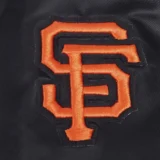 San Francisco Giants Script Tail Women’s Full-Snap Black Jacket Satin Va