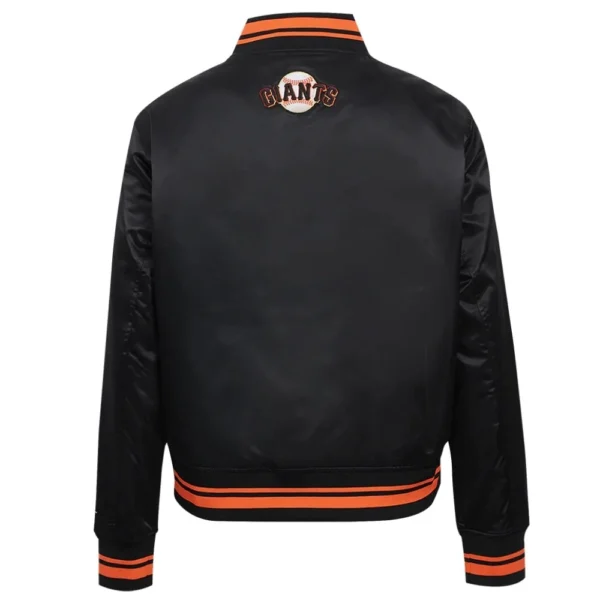 San Francisco Giants Script Tail Women’s Full-Snap Black Jacket Satin Vars