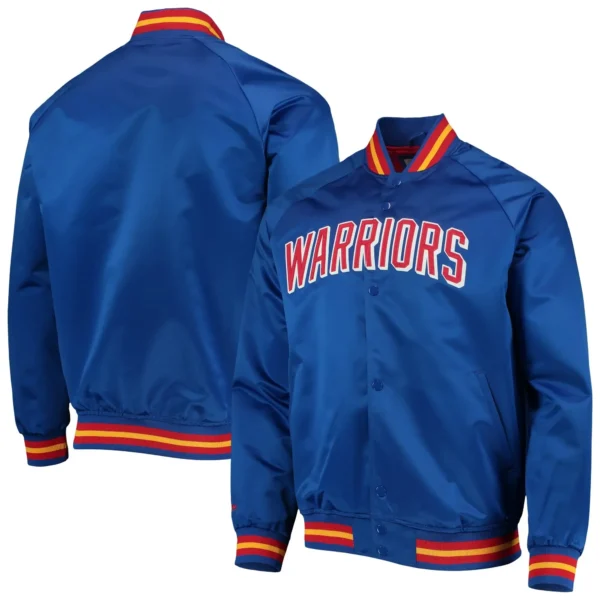 San Francisco Warriors Hardwood Classics Full-Snap Satin Royal Blue Jacket 75th Annivers