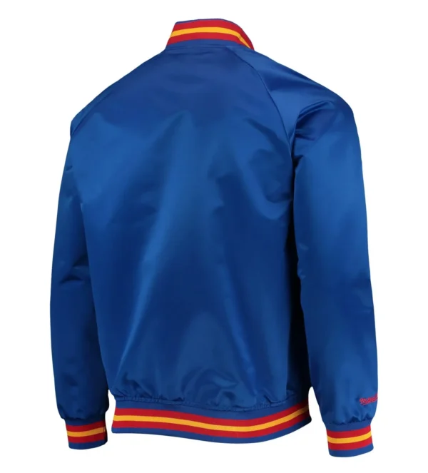 San Francisco Warriors Hardwood Classics Full-Snap Satin Royal Blue Jacket 75th Anniversar