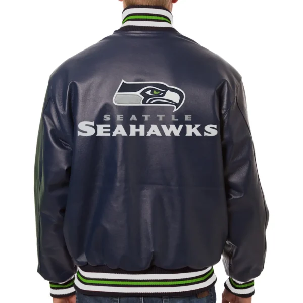 Seattle Seahawks Classic Rib Leather Varsity Jacket