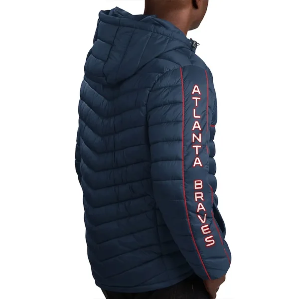 Splitter Soft Down Touch Atlanta Braves Navy Blue Puffer Ja