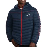 Splitter Soft Down Touch Atlanta Braves Navy Blue Puffer Jac