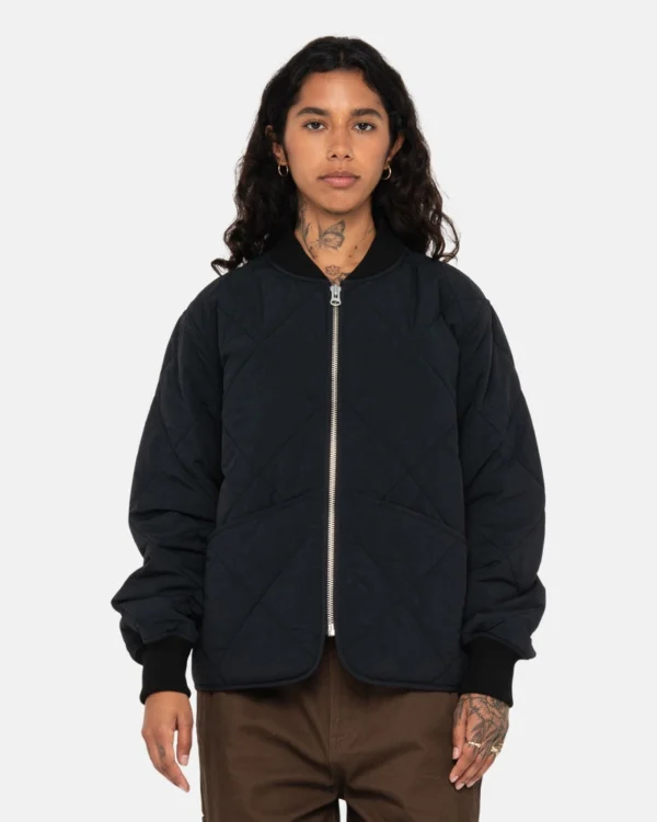 Stussy 8 Ball Black Quilted Liner Jacket