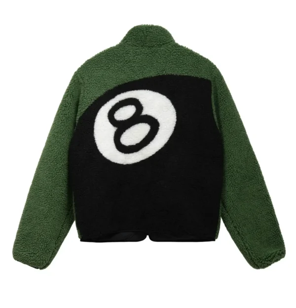 Stussy 8 Ball Sherpa Reversible Jacket Green