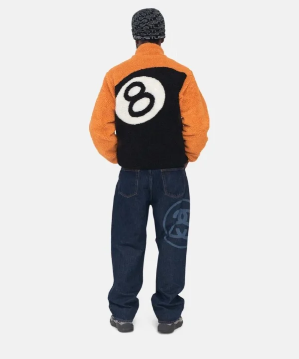 Stussy 8 Ball Sherpa Reversible Jacket ‘Orange’