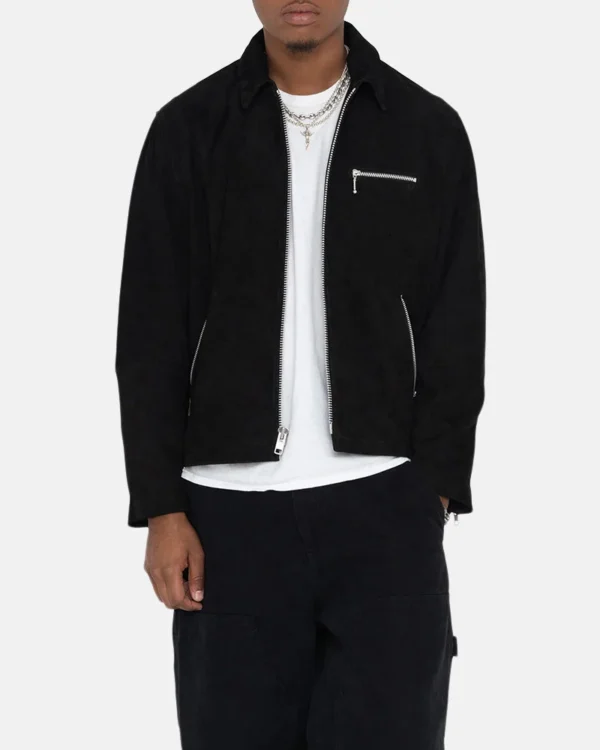 Stussy 8 Ball Suede Bing Jacket Black