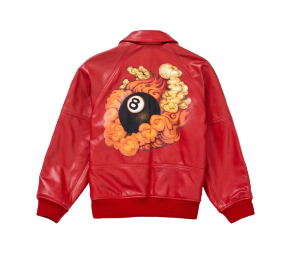 Supreme AW19 Martin Wong Red 8 Ball Leather Jacket