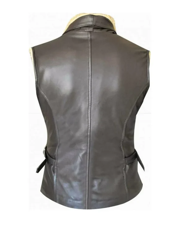 The Walking Dead Andrea Laurie Holden Brown Leather Vest