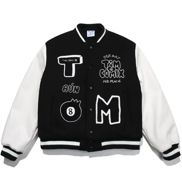 Timcomix 8 Ball Varsity Jacket Black