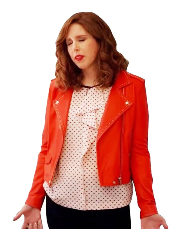 Vanessa Bayer I Love That For You Leather Jacket Orange