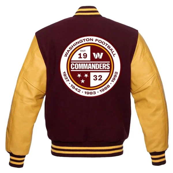 Washington Commanders Maroon and Yellow Varsity Jacket