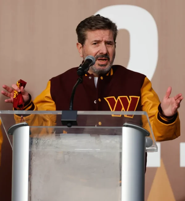 Washington Commanders Maroon and Yellow Varsity Jacket
