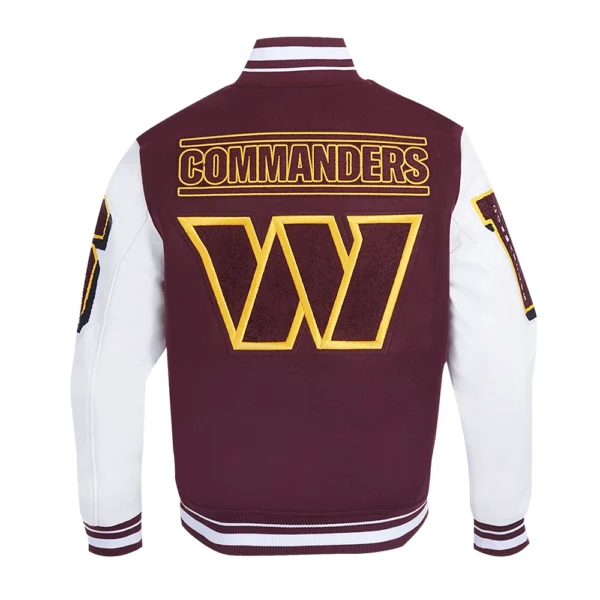 Washington Commanders Mashup Maroon/White Wool & Leather Varsity Jacket