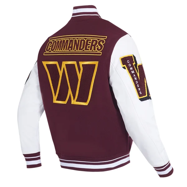 Washington Commanders Mashup Maroon/White Wool & Leather Varsity Jacket