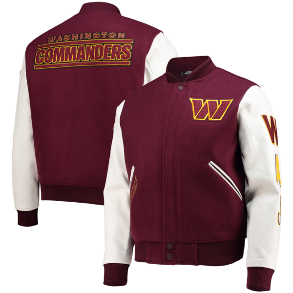 Washington Commanders Black Letterman Jacket