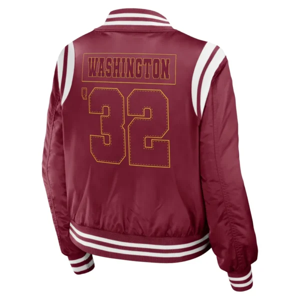 Washington Commanders Women’s Full-Zip Red Bomber Varsity Jacket