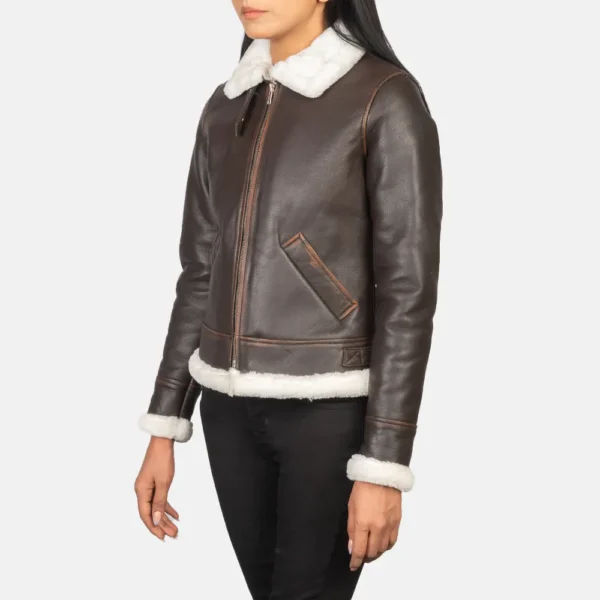 Sherilyn B-3 Brown Leather Bomber Jacket