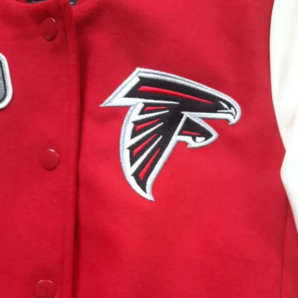 Varsity Atlanta Falcons White and Red Jacket