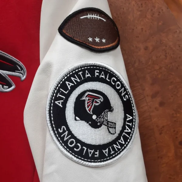 Varsity Atlanta Falcons White and Red Jacket