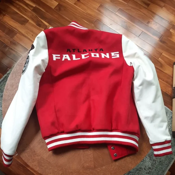 Varsity Atlanta Falcons White and Red Jacket