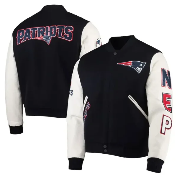 New England Patriots Wool & Leather Varsity Jacket