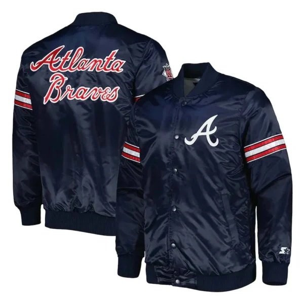 Atlanta Braves Varsity Satin Full-Snap Jacket