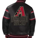 Arizona Diamondbacks Black Leather Full-Snap Bomber Jacke