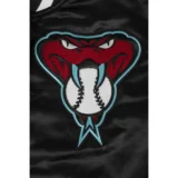 Arizona Diamondbacks Black Mashup Rib-Knitted Satin Varsity