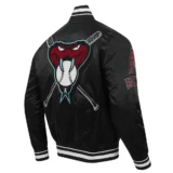 Arizona Diamondbacks Black Mashup Rib-Knitted Satin Varsity Jack