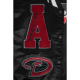 Arizona Diamondbacks Black Mashup Rib-Knitted Satin Varsityja