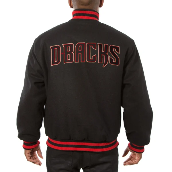 Arizona Diamondbacks Black One-Color Wool Varsity Jacke