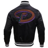 Arizona Diamondbacks Black Retro Classic Full-Snap Satin Varsi