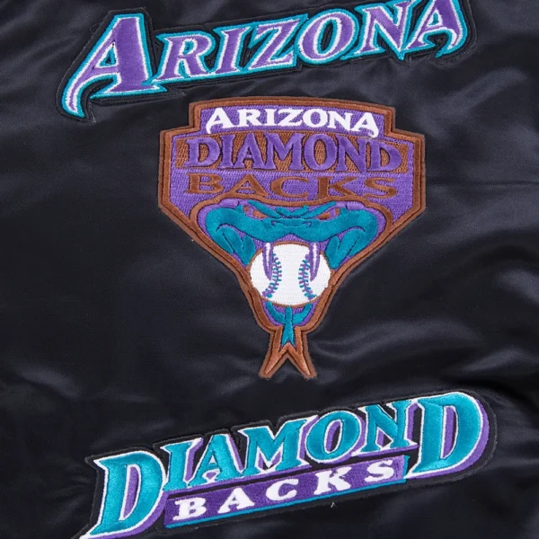 Arizona Diamondbacks Black Retro Classic Full-Snap Satin Varsity J