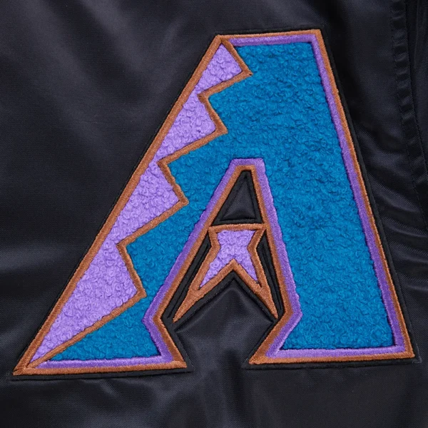 Arizona Diamondbacks Black Retro Classic Full-Snap Satin Varsity Ja