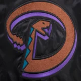 Arizona Diamondbacks Black Retro Classic Full-Snap Satin Varsity Jac