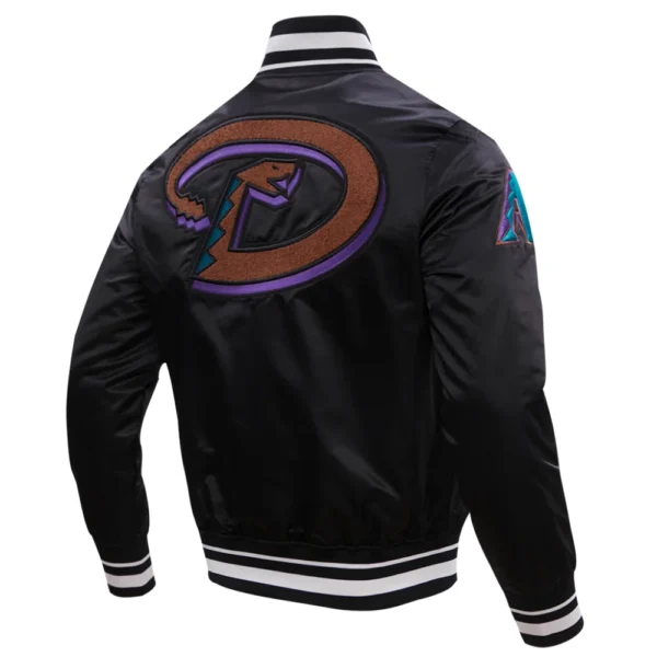 Arizona Diamondbacks Black Retro Classic Full-Snap Satin Varsity Jack