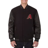 Arizona Diamondbacks Black Varsity Jacket with Wool & Leather