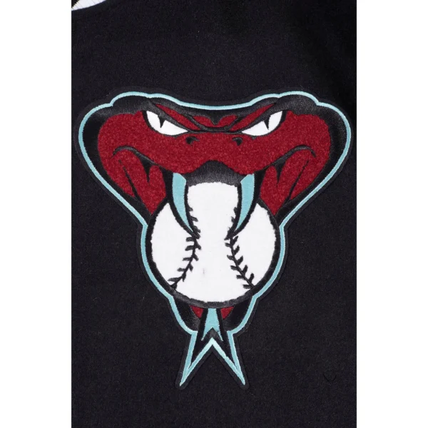 Arizona Diamondbacks Black&White Mashup Wool & Leather Varsity Ja