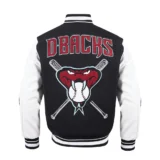 Arizona Diamondbacks Black&White Mashup Wool & Leather Varsity Jac