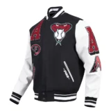 Arizona Diamondbacks Black&White Mashup Wool & Leather Varsity Jacke