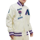 Arizona Diamondbacks Cream Retro Classic Full-Snap Satin Varsity Jack