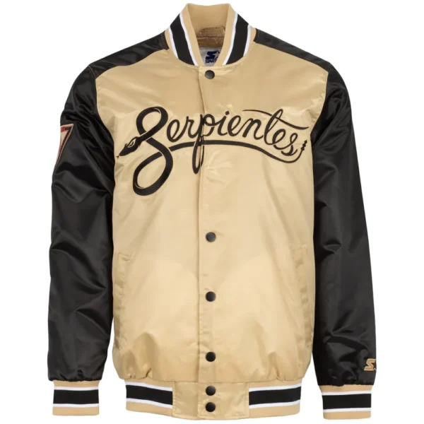 Arizona Diamondbacks Gold & Black Full-Snap Satin Varsity Jacket