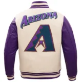 Arizona Diamondbacks Men's Retro Classic Rib Wool & Leather Varsity Jacke