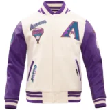 Arizona Diamondbacks Men's Retro Classic Rib Wool & Leather Varsity Jacket