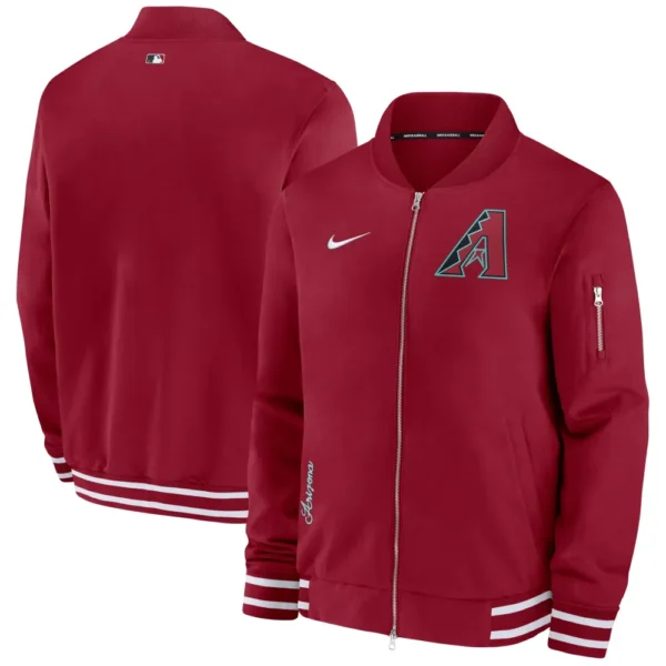 Arizona Diamondbacks Nike Red Full-Zip Bomber Varsity Jack