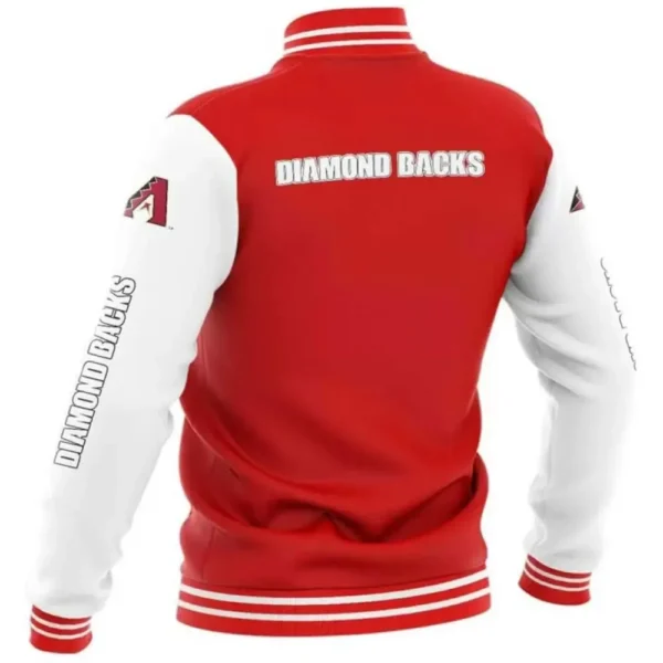 Arizona Diamondbacks Red & White Full-Snap Wool Varsity Jacke